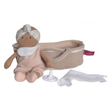 Baby Doll with Knitted Carry Cot - Pink Outfit